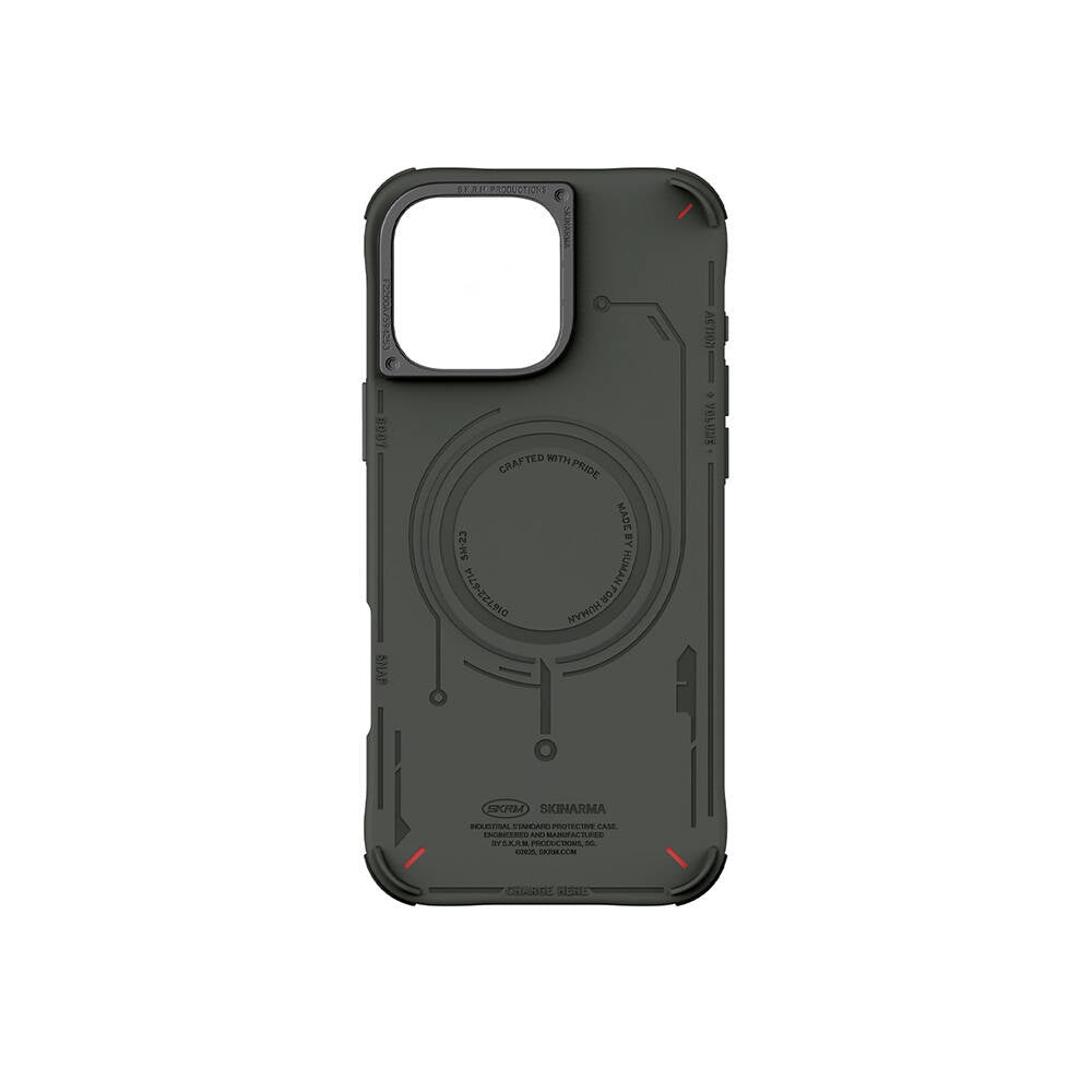 Skinarma Mecha Serisi iPhone 16 Pro Max M-safe Şarj Özellikli Metal Kamera Çerçeveli Kılıf