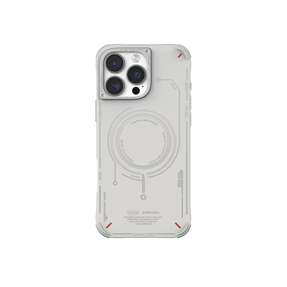 Skinarma Mecha Serisi iPhone 16 Pro Max M-safe Şarj Özellikli Metal Kamera Çerçeveli Kılıf