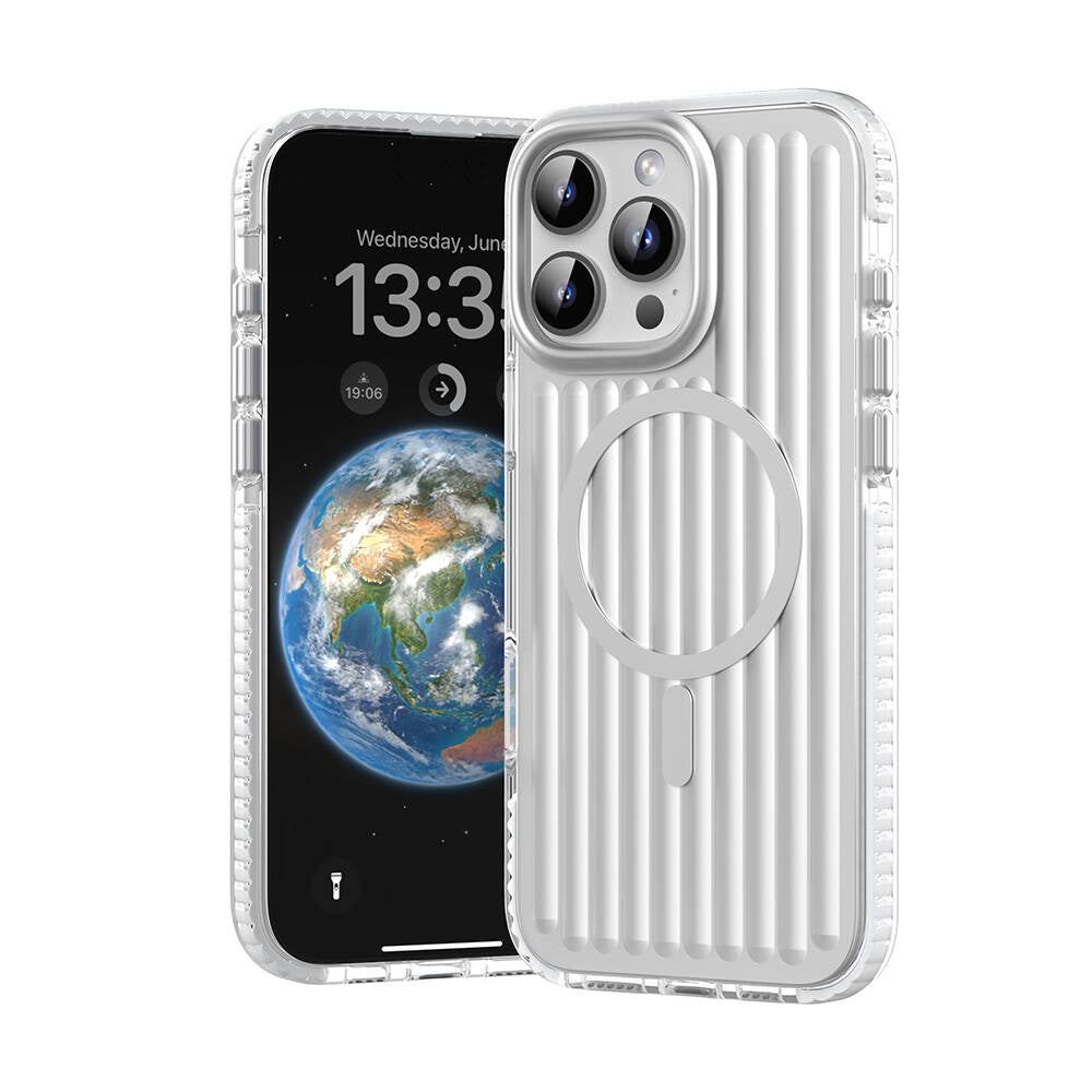 Mutural Bumpy Clear iPhone 16 Pro Max M-safe Şarj Özellikli Oyuklu Tasarım Kılıf