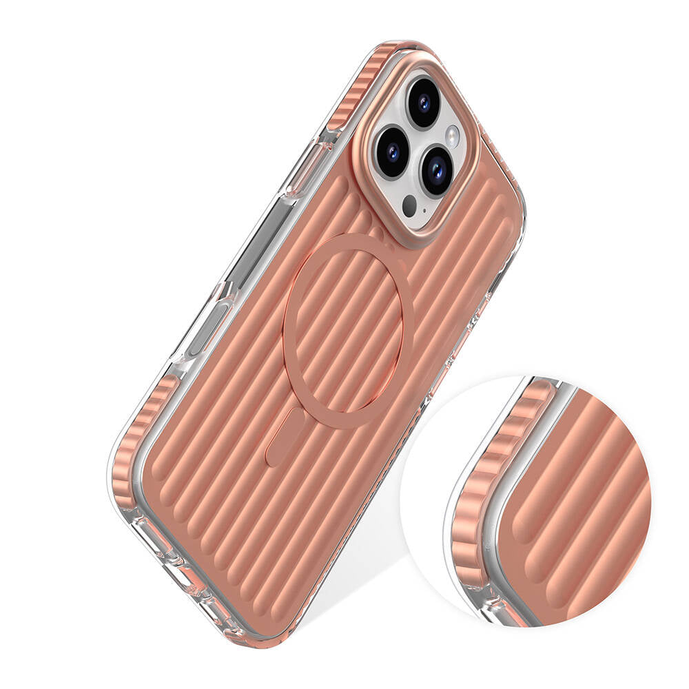 Mutural Bumpy Clear iPhone 16 Pro Max M-safe Şarj Özellikli Oyuklu Tasarım Kılıf