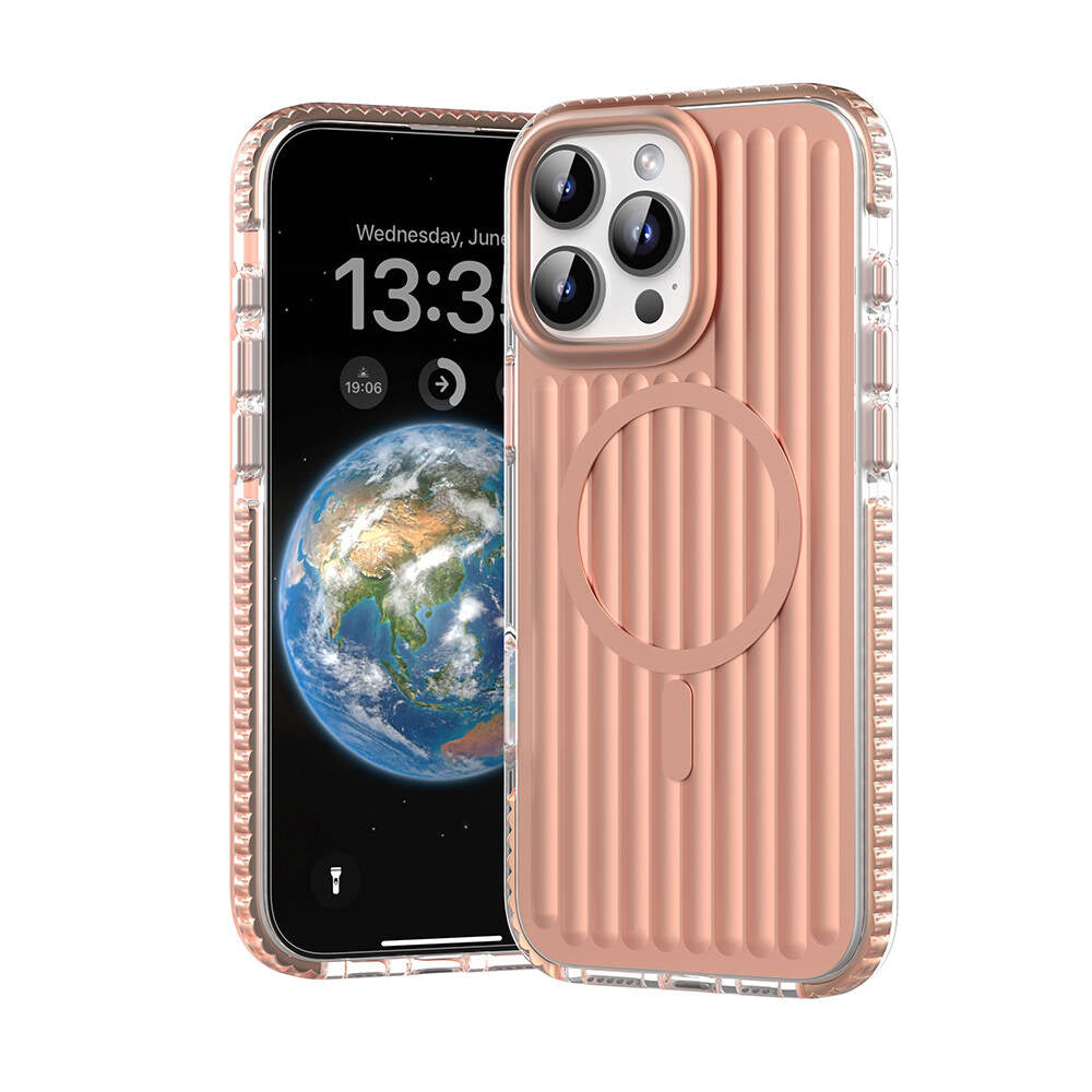 Mutural Bumpy Clear iPhone 16 Pro Max M-safe Şarj Özellikli Oyuklu Tasarım Kılıf