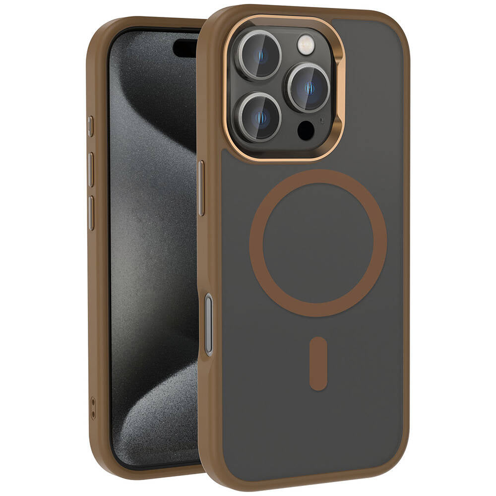 Cepax iPhone 16 Pro Max M-safe Şarj Özellikli Parlak Kamera Çerçeveli Kost Kılıf