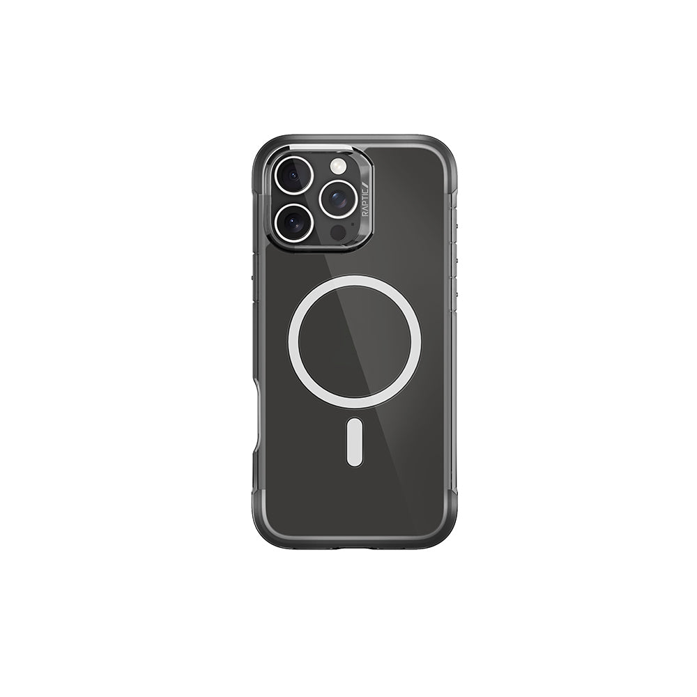 Raptic Air Serisi iPhone 16 Pro Max Kılıf M-safe Şarj Özellikli Airbag Tasarımlı Metal Köşelikli Şeffaf Kılıf