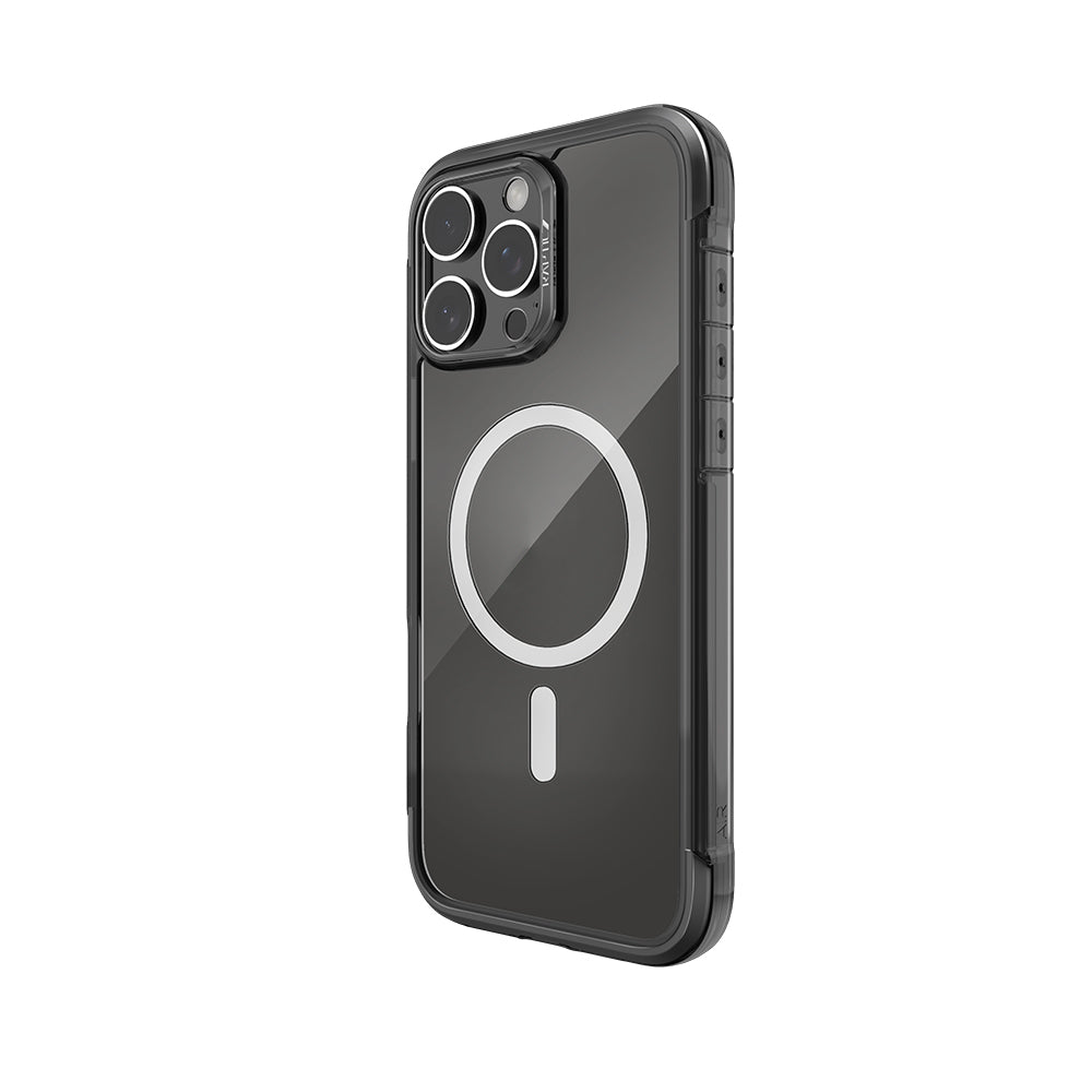 Raptic Air Serisi iPhone 16 Pro Max Kılıf M-safe Şarj Özellikli Airbag Tasarımlı Metal Köşelikli Şeffaf Kılıf