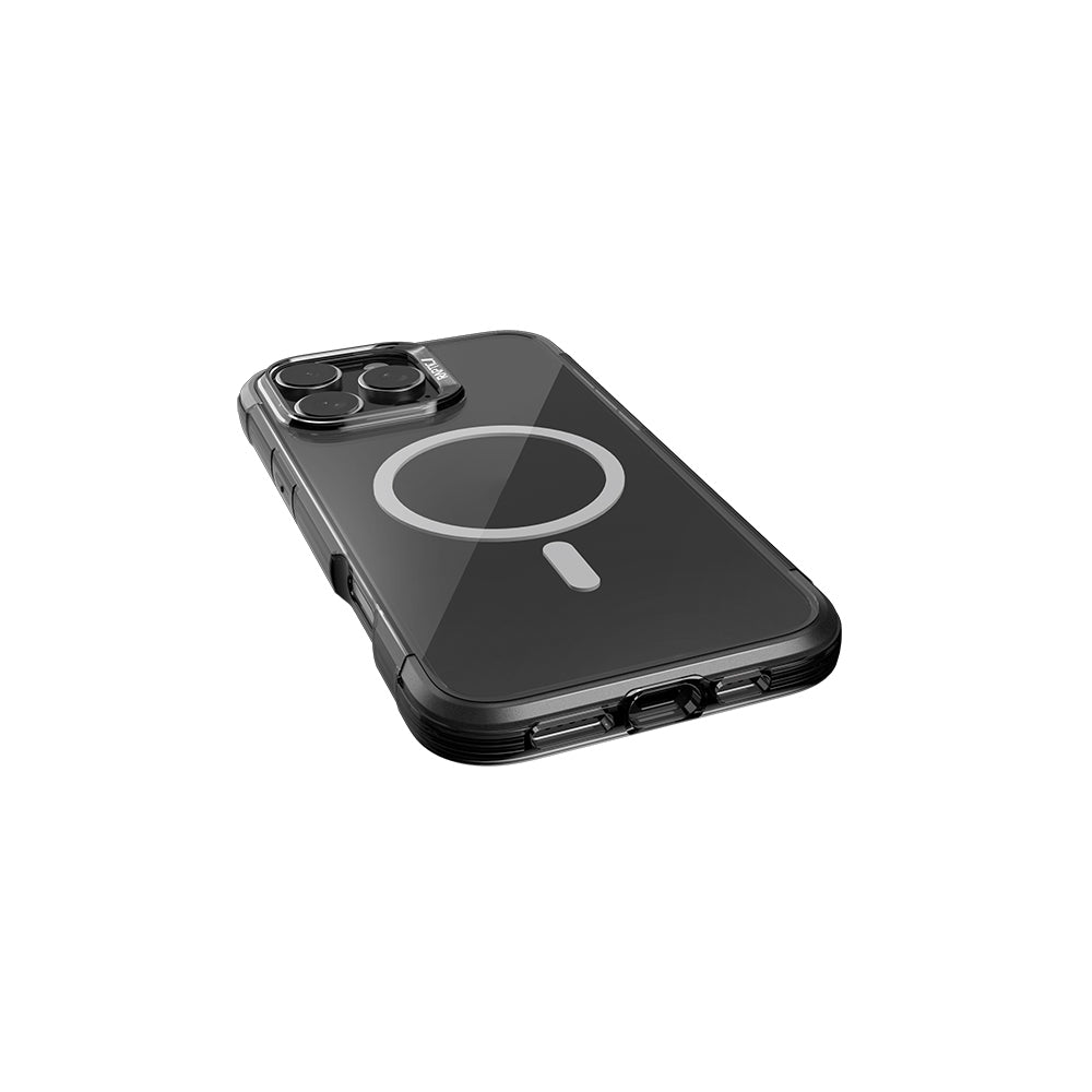 Raptic Air Serisi iPhone 16 Pro Max Kılıf M-safe Şarj Özellikli Airbag Tasarımlı Metal Köşelikli Şeffaf Kılıf