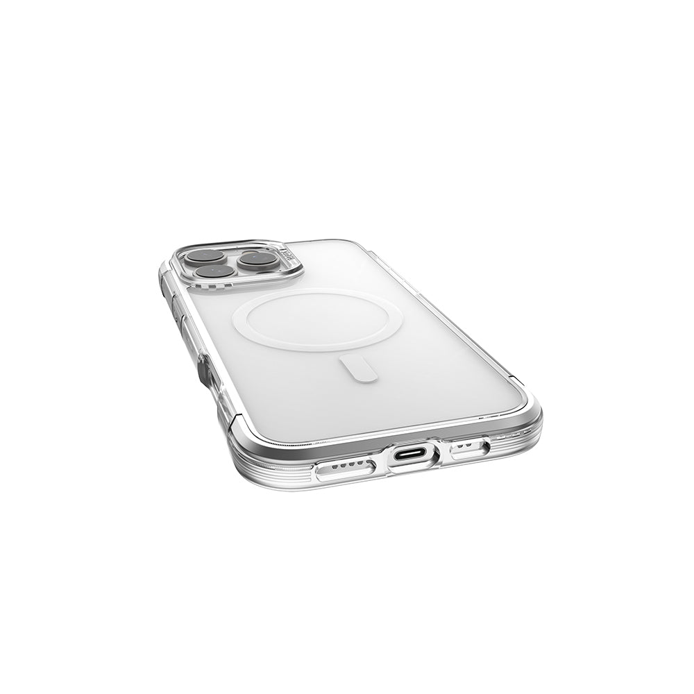 Raptic Air Serisi iPhone 16 Pro Max Kılıf M-safe Şarj Özellikli Airbag Tasarımlı Metal Köşelikli Şeffaf Kılıf