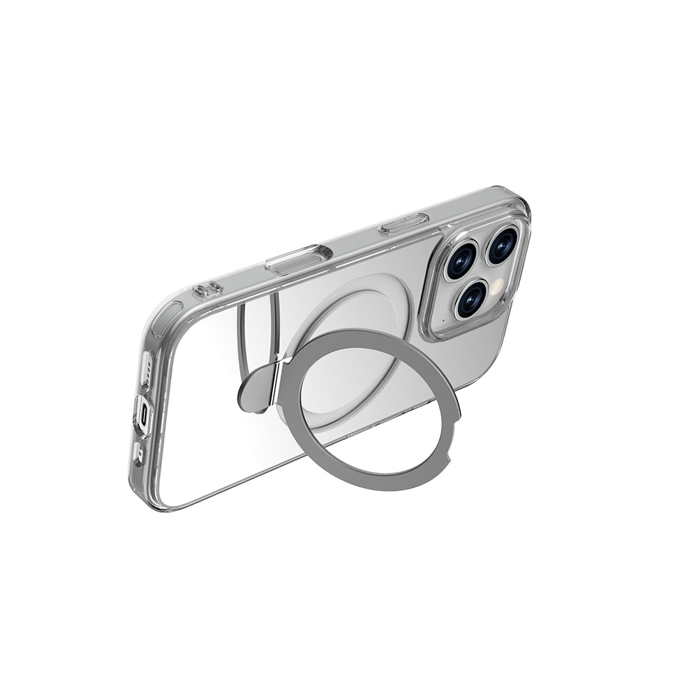 Raptic Air Stand Serisi iPhone 16 Pro Max M-safe Şarj Özellikli Aynalı Arka Yüzey Standlı Kılıf