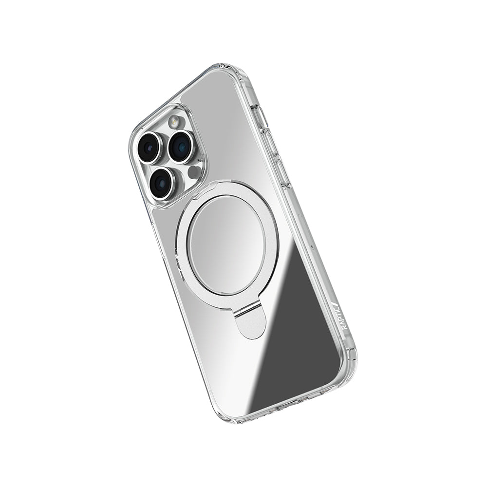Raptic Air Stand Serisi iPhone 16 Pro Max M-safe Şarj Özellikli Aynalı Arka Yüzey Standlı Kılıf