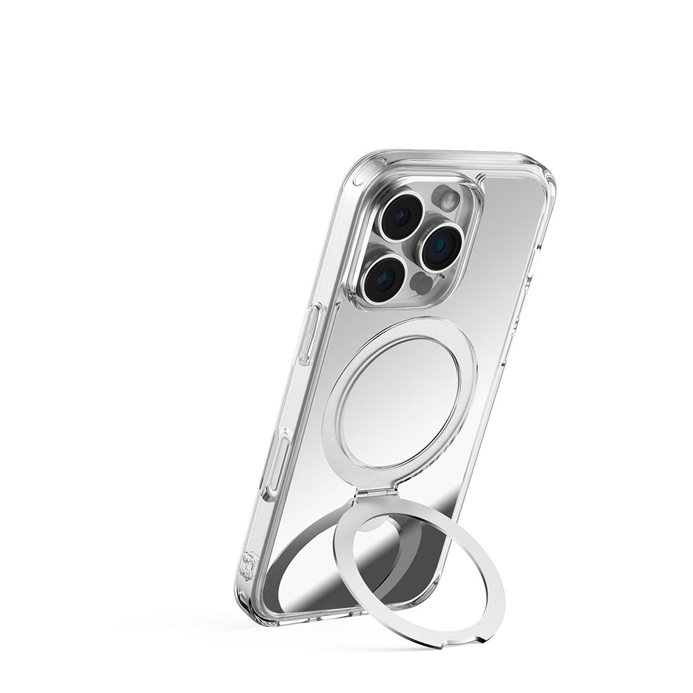 Raptic Air Stand Serisi iPhone 16 Pro Max M-safe Şarj Özellikli Aynalı Arka Yüzey Standlı Kılıf