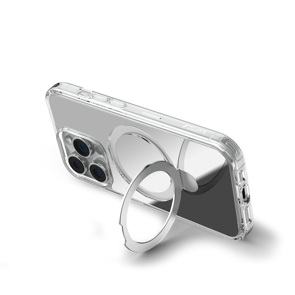 Raptic Air Stand Serisi iPhone 16 Pro Max M-safe Şarj Özellikli Aynalı Arka Yüzey Standlı Kılıf