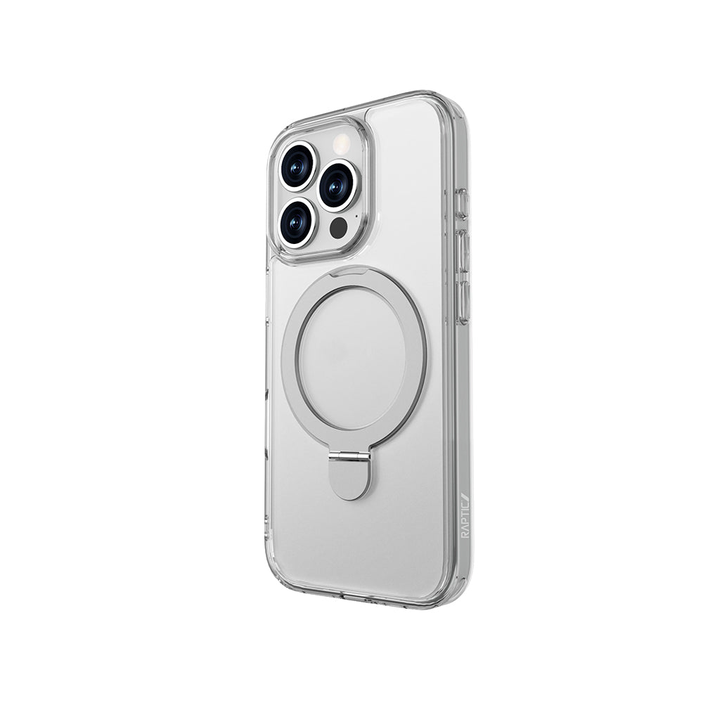 Raptic Air Stand Serisi iPhone 16 Pro Max Kılıf M-safe Şarj Özellikli Buzlu Transparan Tasarımlı Standlı Kılıf