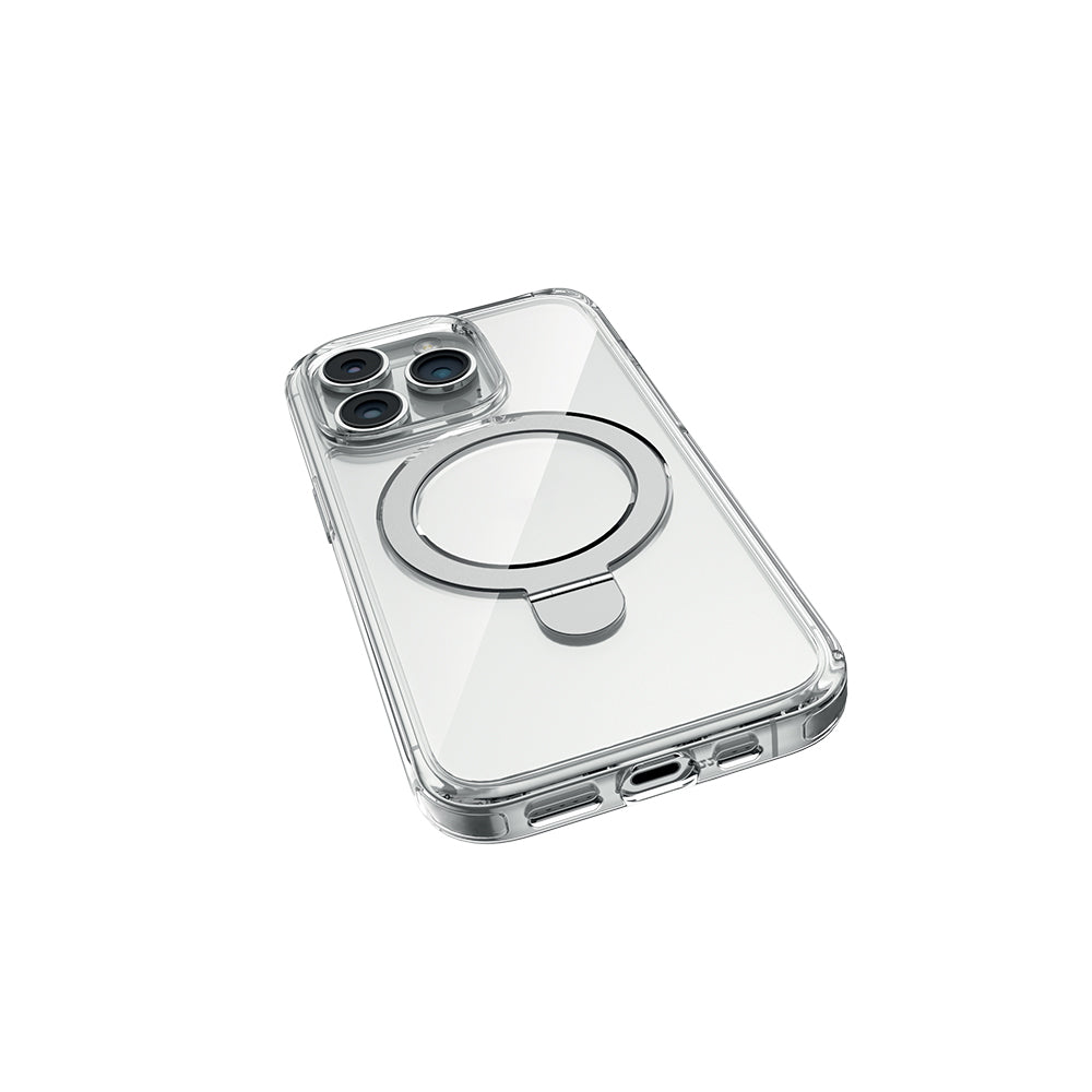 Raptic Air Stand Serisi iPhone 16 Pro Max Kılıf M-safe Şarj Özellikli Buzlu Transparan Tasarımlı Standlı Kılıf