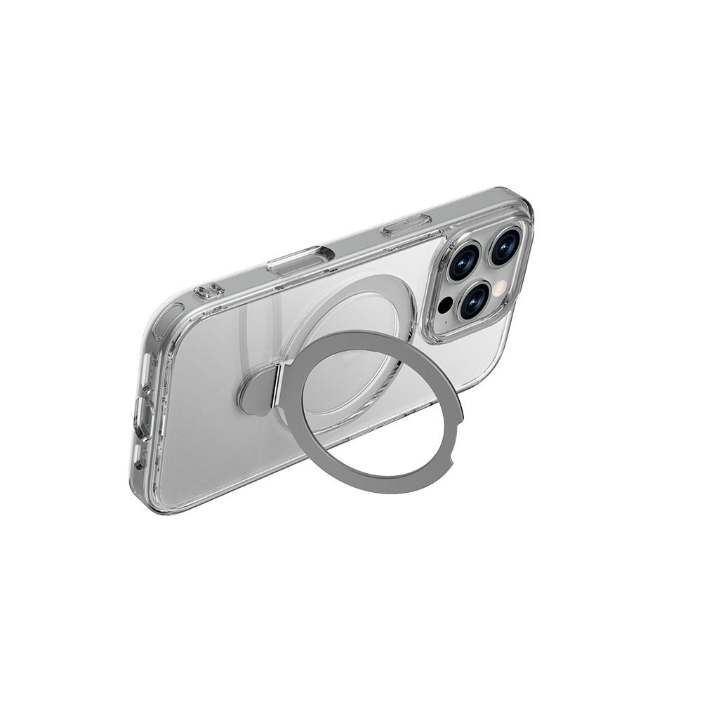 Raptic Air Stand Serisi iPhone 16 Pro Max Kılıf M-safe Şarj Özellikli Buzlu Transparan Tasarımlı Standlı Kılıf