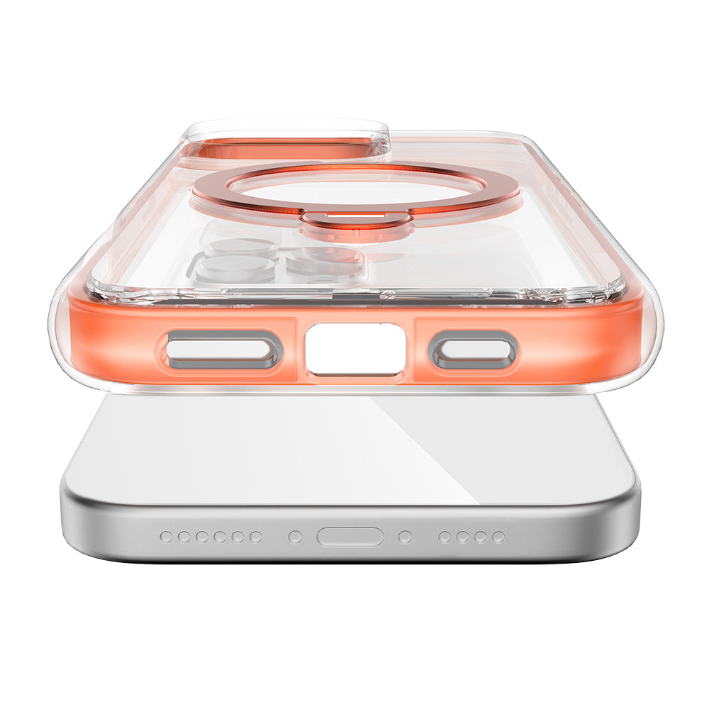 Raptic AirJoy Serisi iPhone 16 Pro Max M-safe Şarj Özellikli 360 Derece Dönebilen Standlı Kılıf