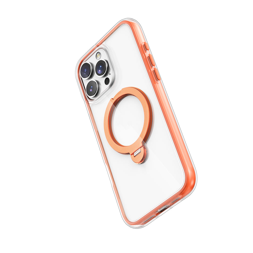Raptic AirJoy Serisi iPhone 16 Pro Max M-safe Şarj Özellikli 360 Derece Dönebilen Standlı Kılıf