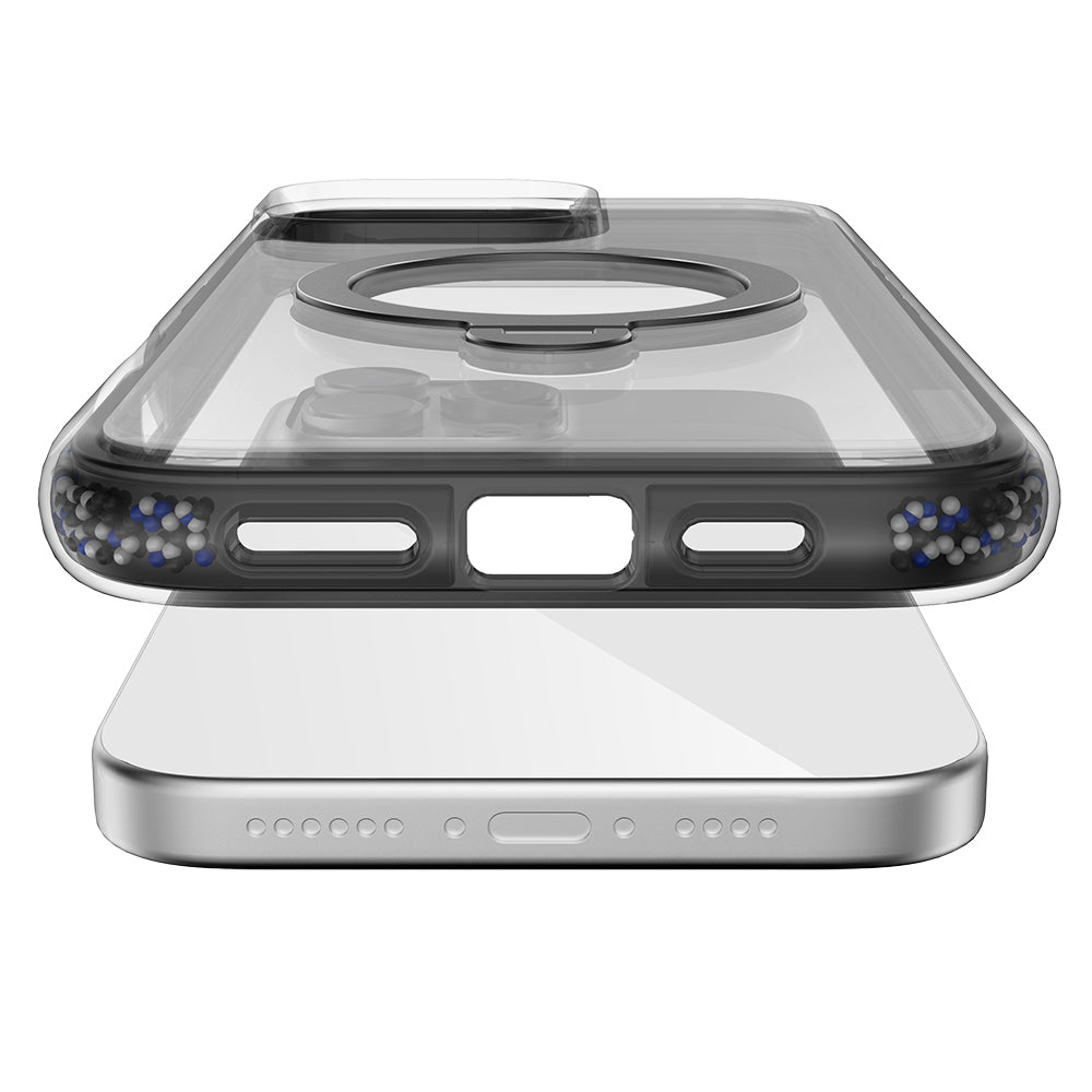 Raptic AirJoy Serisi iPhone 16 Pro Max M-safe Şarj Özellikli Boncuk Tasarımlı 360 Derece Dönebilen Standlı Kılıf