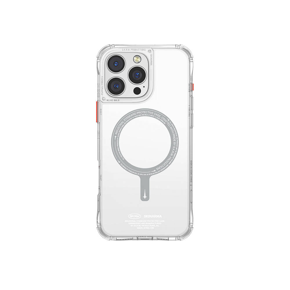 Skinarma Saido iPhone 16 Pro Max M-safe Şarj Özellikli Şeffaf Airbag Tasarımlı Kılıf