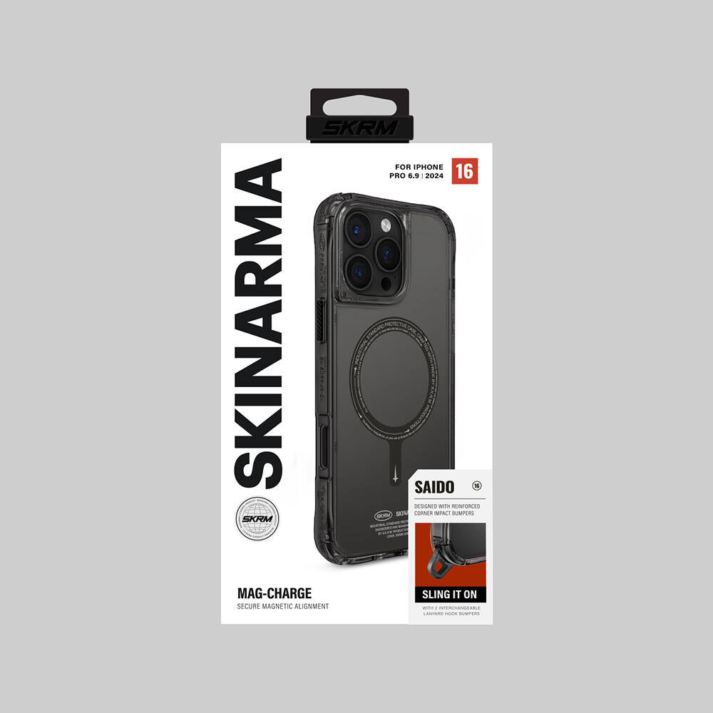 Skinarma Saido iPhone 16 Pro Max M-safe Şarj Özellikli Şeffaf Airbag Tasarımlı Kılıf