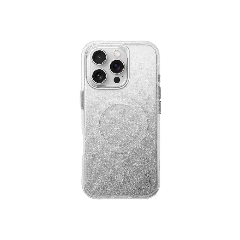 Coehl Lumino iPhone 16 Pro Max M-safe Şarj Özellikli Simli Arka Yüzey Askı Aparatlı Kılıf