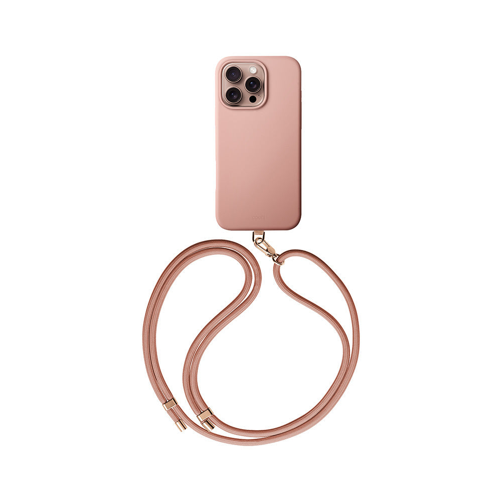 iPhone 16 Pro Max Kılıf M-safe Şarj Özellikli Soft Arka Yüzey Askı İpli Coehl Creme Kılıf