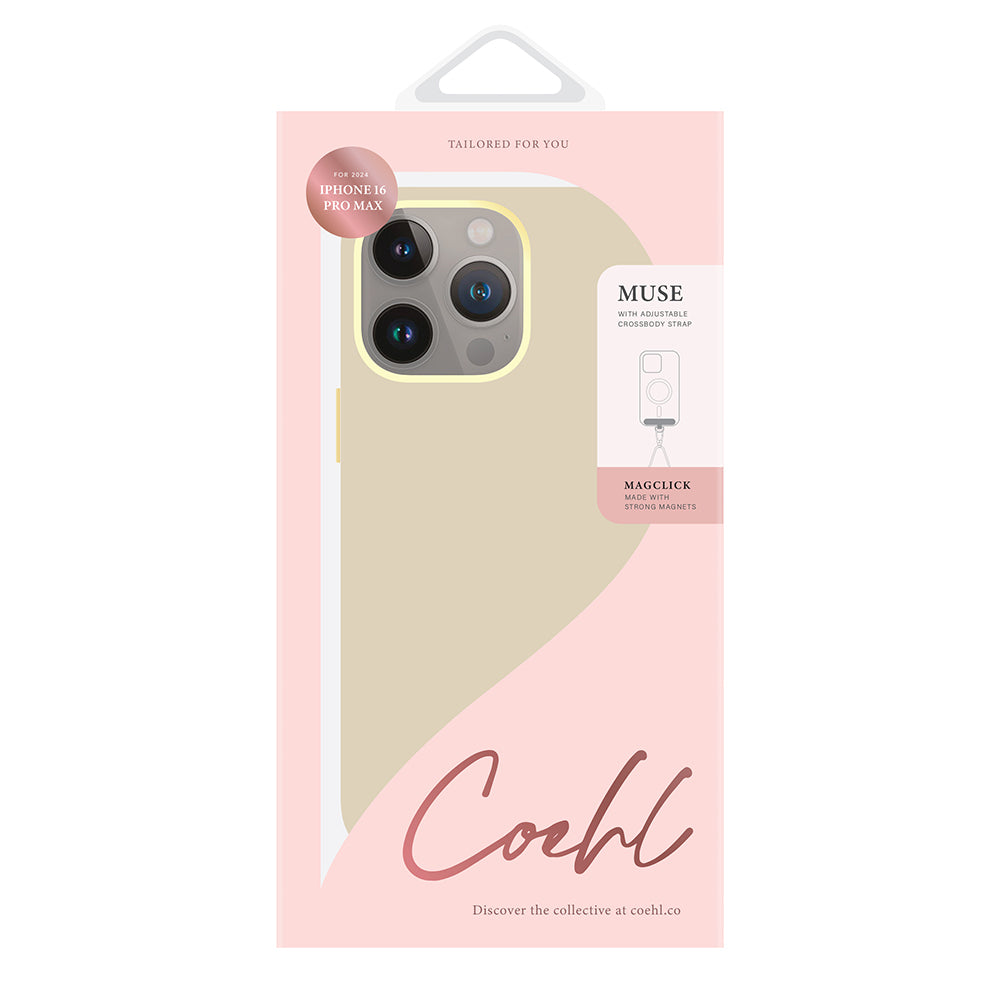 Coehl Muse iPhone 16 Pro Max M-safe Şarj Özellikli Soft Arka Yüzey Askı İpli Kılıf