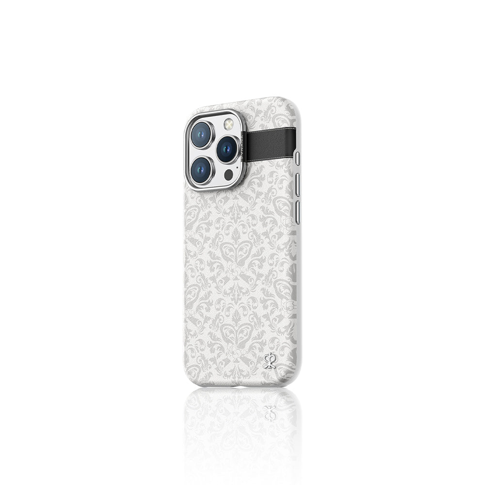 Pynana Print Serisi iPhone 16 Pro Max M-safe Şarj Özellikli Suni Deri Tasarımlı Desenli Telefon Kılıfı