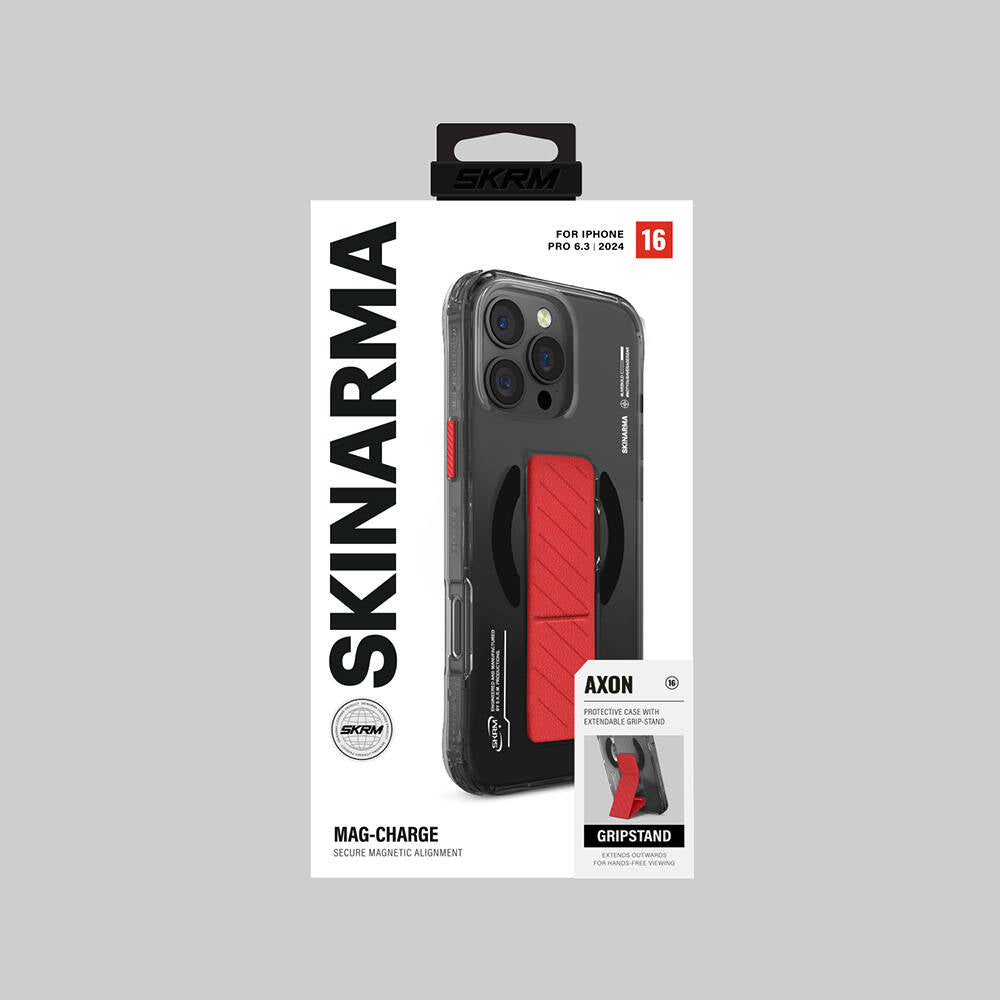 Skinarma Axon iPhone 16 Pro Max M-safe Şarj Özellikli Teknoloji Desenli Standlı Kılıf