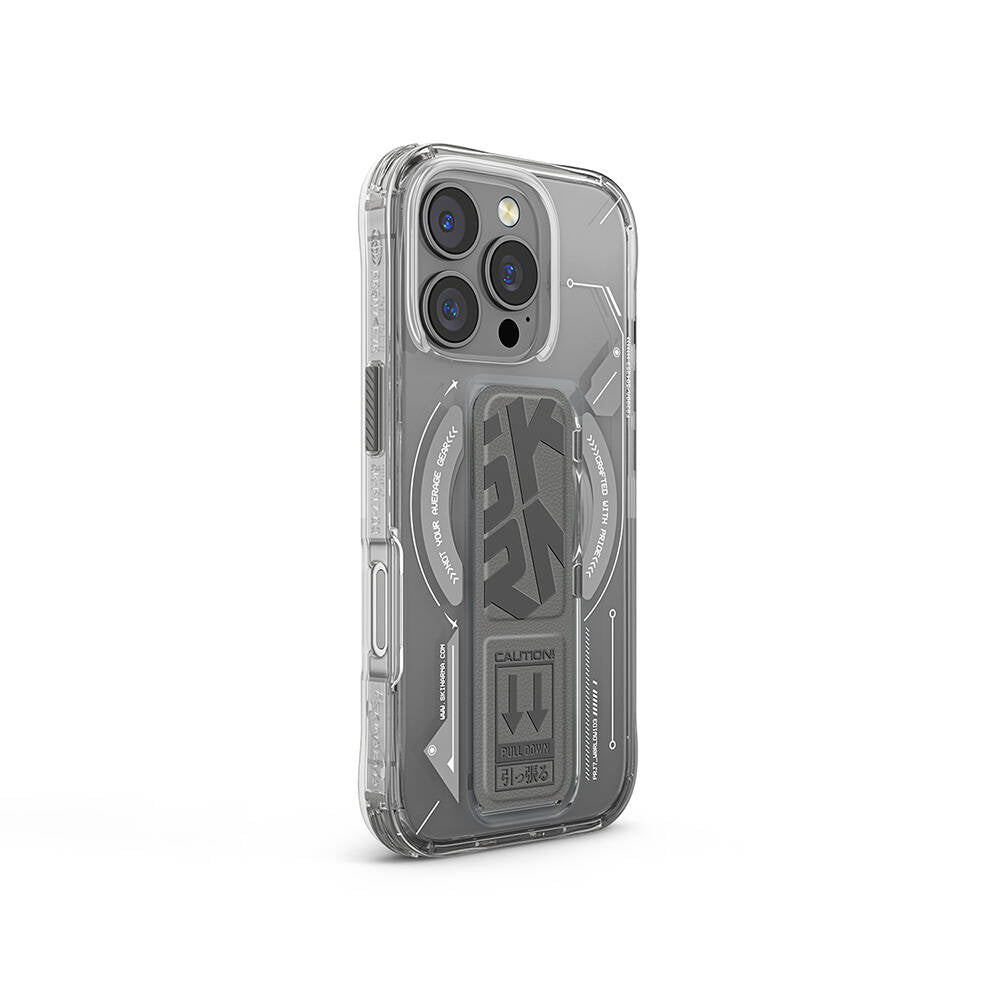 Skinarma Helio iPhone 16 Pro Max M-safe Şarj Özellikli Teknoloji Desenli Standlı Kılıf
