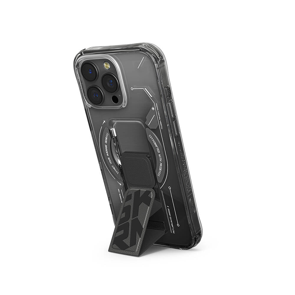 Skinarma Helio iPhone 16 Pro Max M-safe Şarj Özellikli Teknoloji Desenli Standlı Kılıf