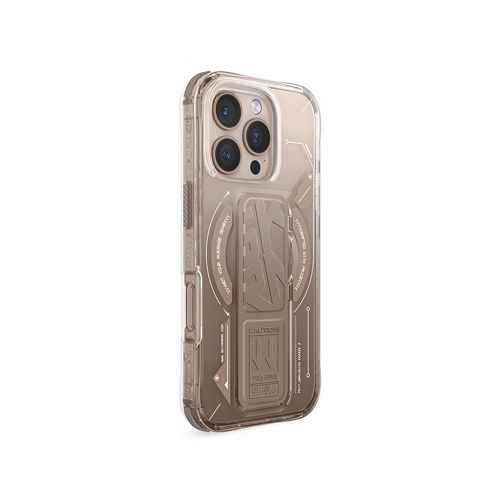Skinarma Helio iPhone 16 Pro Max M-safe Şarj Özellikli Teknoloji Desenli Standlı Kılıf