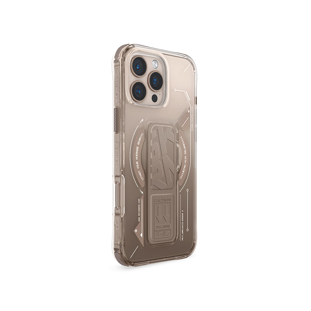 Skinarma Helio iPhone 16 Pro Max M-safe Şarj Özellikli Teknoloji Desenli Standlı Kılıf
