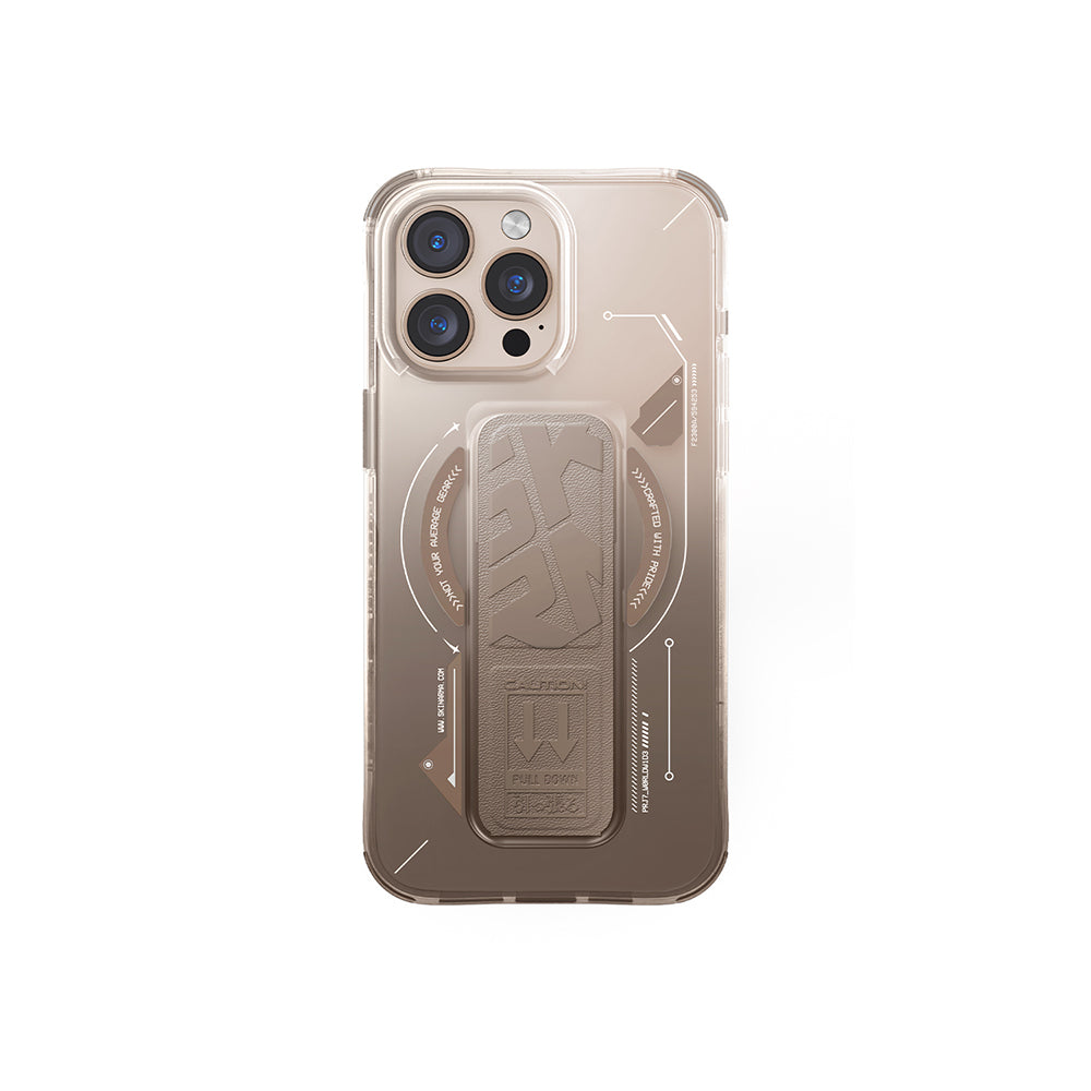 Skinarma Helio iPhone 16 Pro Max M-safe Şarj Özellikli Teknoloji Desenli Standlı Kılıf