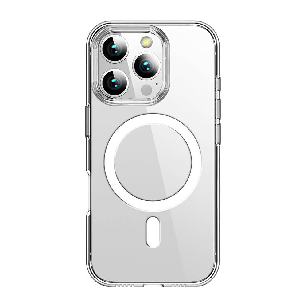Wlons Pita iPhone 16 Pro Max M-safe Şarj Özellikli Transparan Sert PC Kılıf