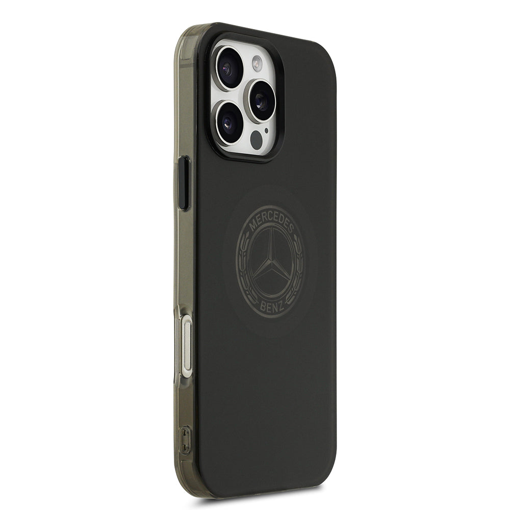 Mercedes Benz iPhone 16 Pro Max Orjinal Lisanslı M-safe Şarj Özellikli Buzlu PC Nostaljik Yıldız Dizayn Kılıf