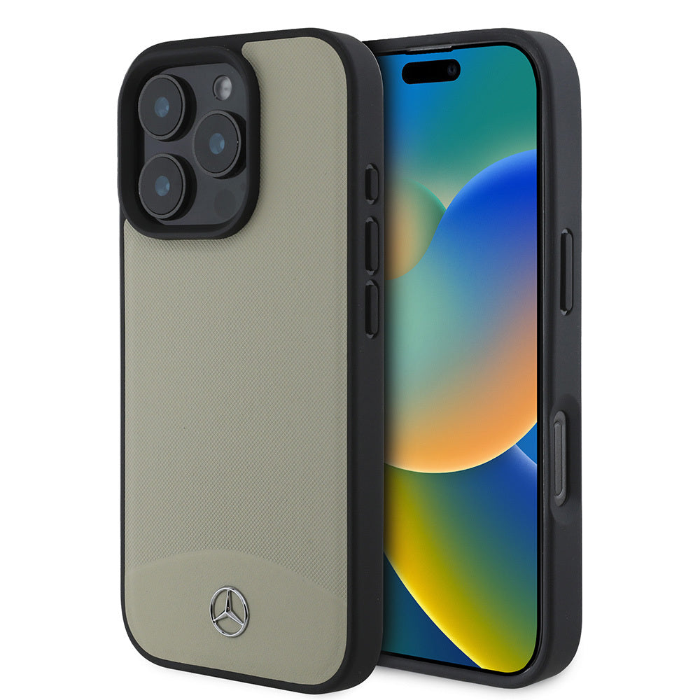 Mercedes Benz iPhone 16 Pro Max Orjinal Lisanslı M-safe Şarj Özellikli Dokulu ve Düz Deri Kılıf