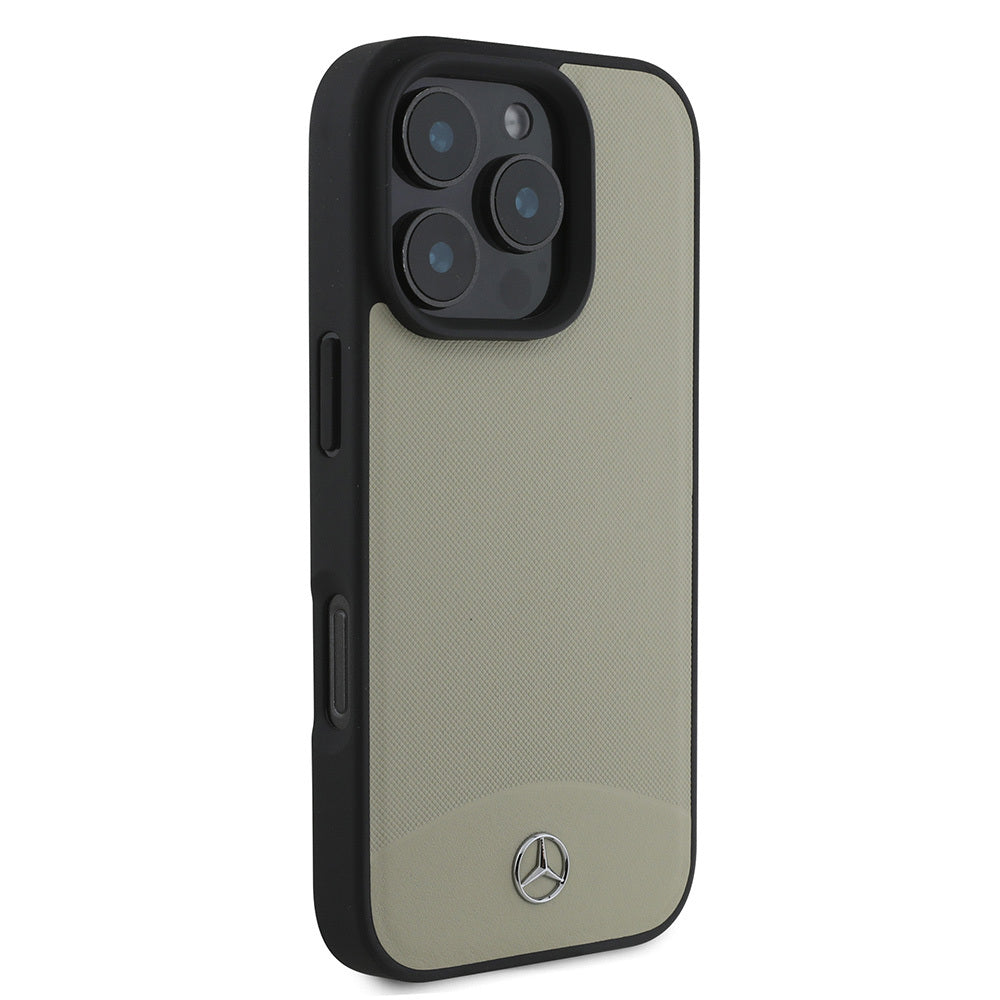 Mercedes Benz iPhone 16 Pro Max Orjinal Lisanslı M-safe Şarj Özellikli Dokulu ve Düz Deri Kılıf