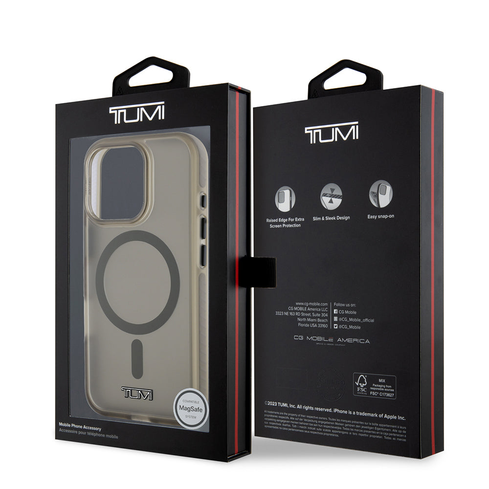 TUMI iPhone 16 Pro Max Orjinal Lisanslı M-safe Şarj Özellikli Airbagli Buzlu Transparan Kılıf