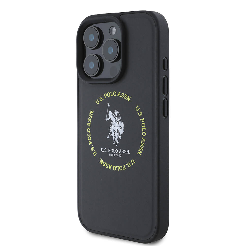 U.S. Polo Assn. iPhone 16 Pro Max Orjinal Lisanslı Magsafe Şarj Özellikli Circle ve Double Horse Logolu Deri Telefon Kılıfı