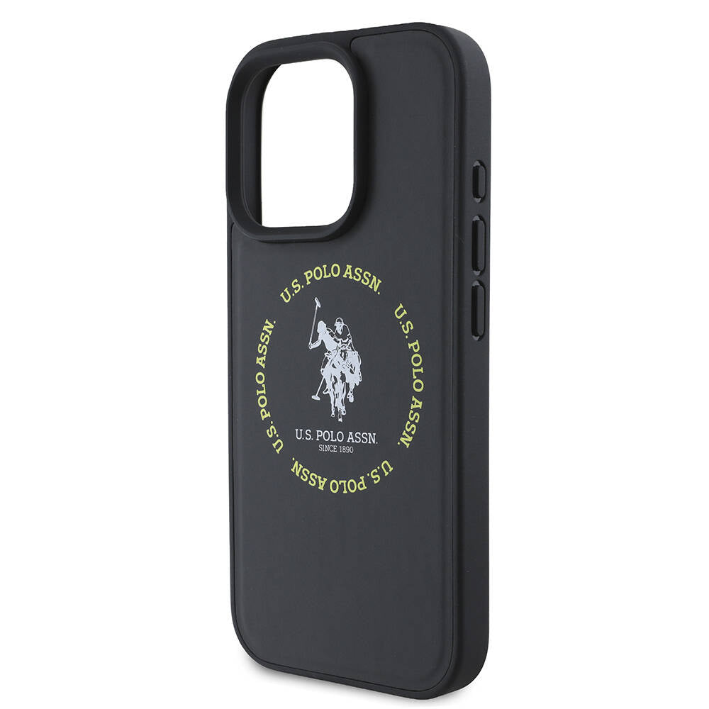 U.S. Polo Assn. iPhone 16 Pro Max Orjinal Lisanslı Magsafe Şarj Özellikli Circle ve Double Horse Logolu Deri Telefon Kılıfı
