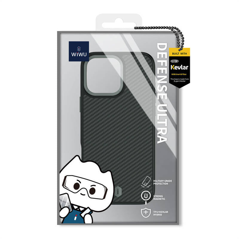 Wiwu DCC-205 iPhone 16 Pro Max M-safe Şarj Özellikli Aramid Fiber Tasarım Kevlar Kılıf