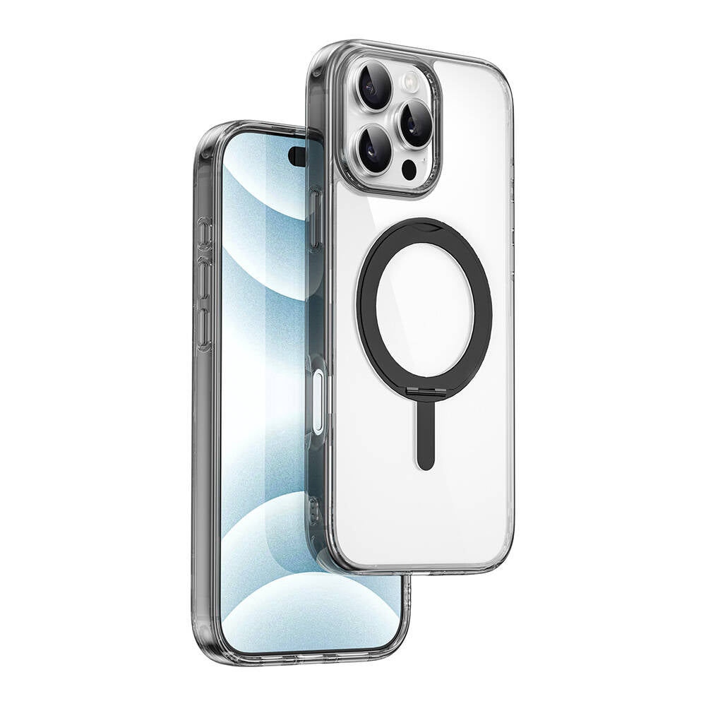 Wiwu MCC-201 iShield Ultra Serisi iPhone 16 Pro Max M-safe Şarj Özellikli Standlı Crystal Sert PC Kılıf