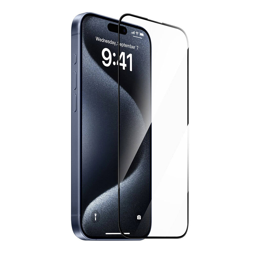 Wiwu GT-008 iPhone 16 Pro Max Polimer Oleofobik Kaplama Şeffaf Pürüzsüz Temperli Cam Ekran Koruyucu 10'lu Paket