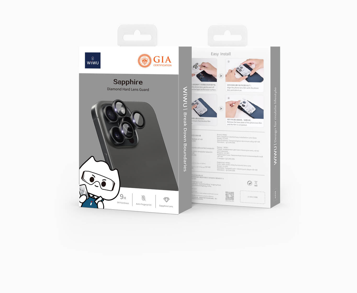 Wiwu LG-003 iPhone 16 Pro Max Lens Guard Çizilmeye Karşı Dayanıklı Safir Kamera Lens Koruyucu