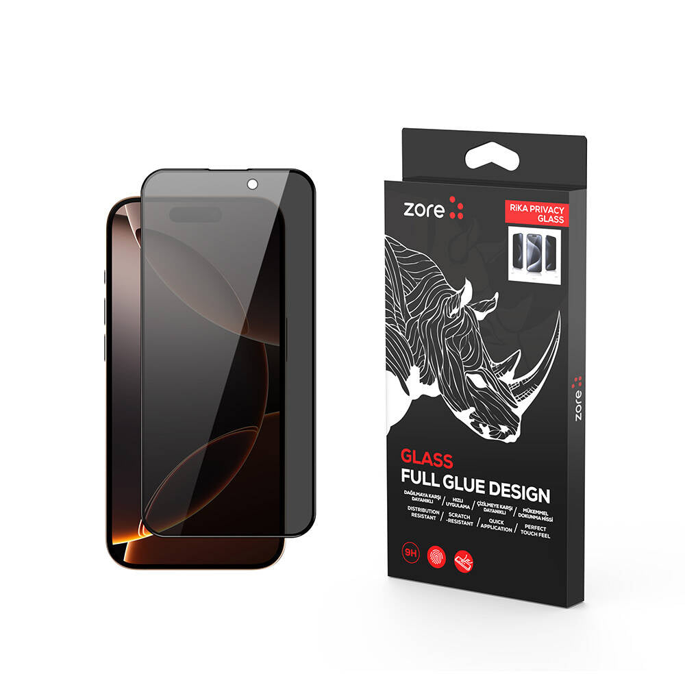 Cepax iPhone 16 Pro Max Rika Premium Privacy Temperli Cam Ekran Koruyucu