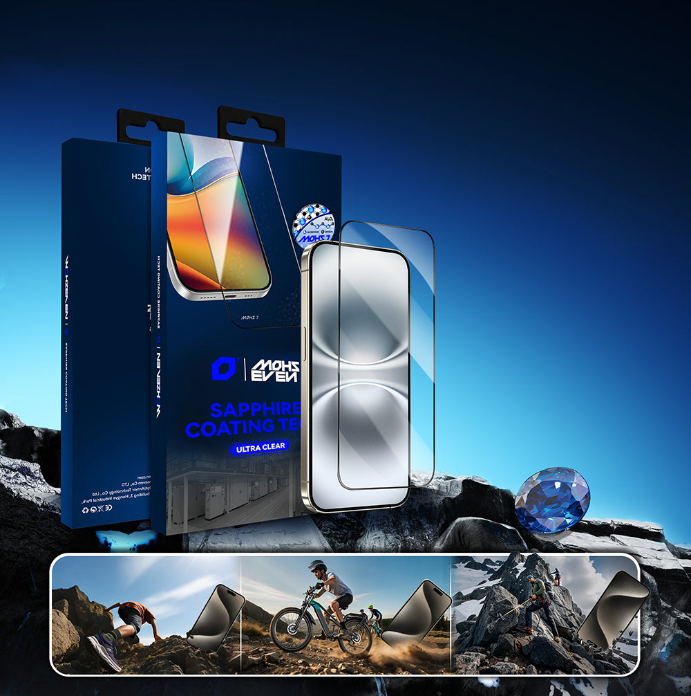 Mohseven Pure Safir Coating iPhone 16 Pro HD 3D Glue Temperli Cam Ekran Koruyucu
