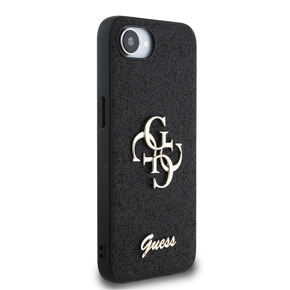 Guess iPhone 16E Orjinal Lisanslı 4G Büyük Metal Logolu Glitter Telefon Kılıfı