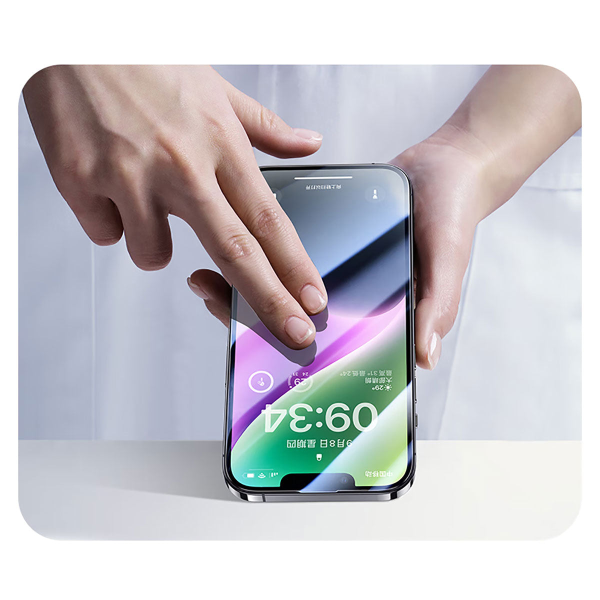 Wiwu CZ-003 iPhone 16E Mavi Işık Teknolojili Hidrofobik ve Oleofobik Parlama Önleyici Cam Ekran Koruyucu