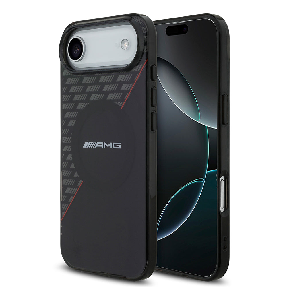 AMG iPhone 17 Air Orjinal Lisanslı M-safe Şarj Özellikli Çift Katmanlı Kırmızı Çapraz Çizgili Kılıf