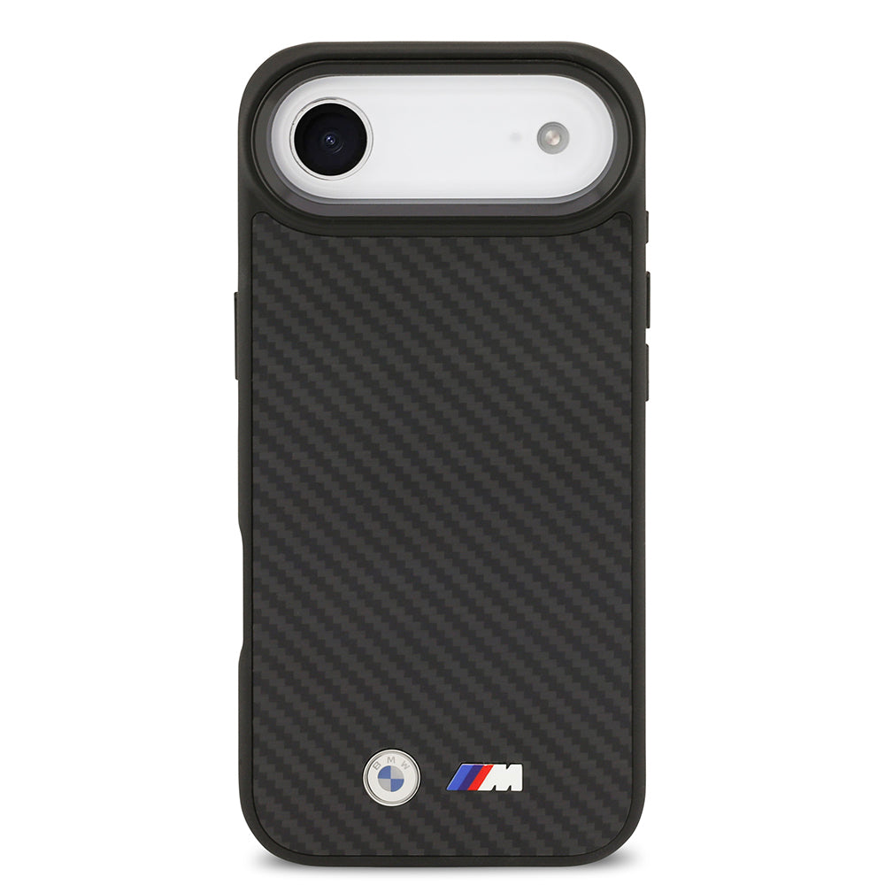 BMW iPhone 17 Air Orjinal Lisanslı M-safe Şarj Özellikli Karbon Fiber Metal Logolu Kevlar Kılıf