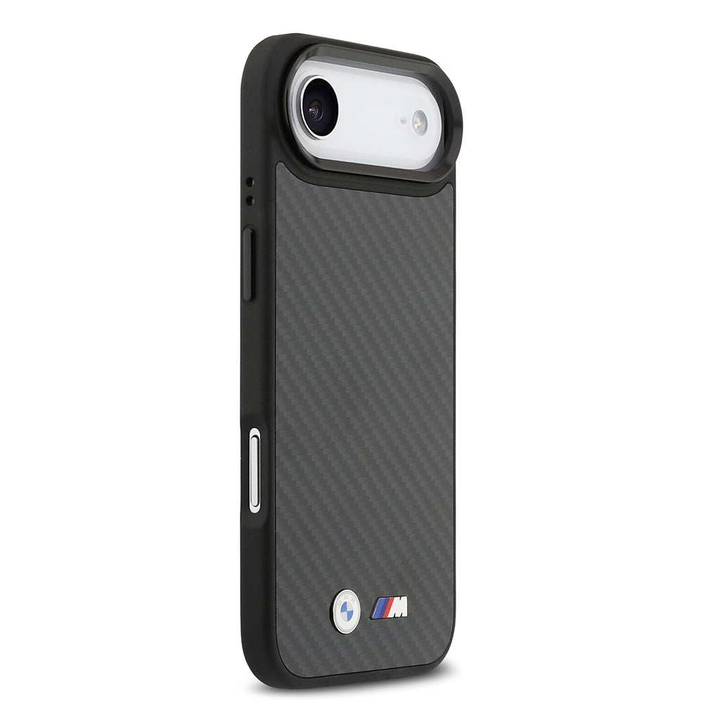 BMW iPhone 17 Air Orjinal Lisanslı M-safe Şarj Özellikli Karbon Fiber Metal Logolu Kevlar Kılıf